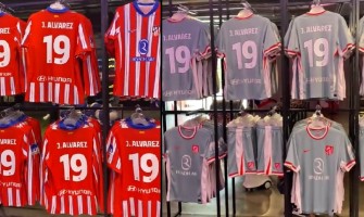 Alvarez-tröjor är fulla i Atletico Madrids officiella butik