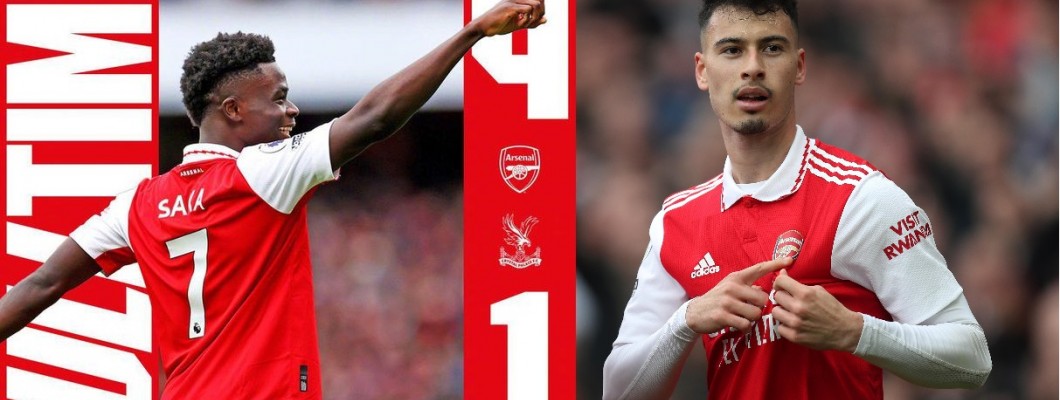 Med 6 raka segrar leder Arsenal Manchester City med 8 poäng