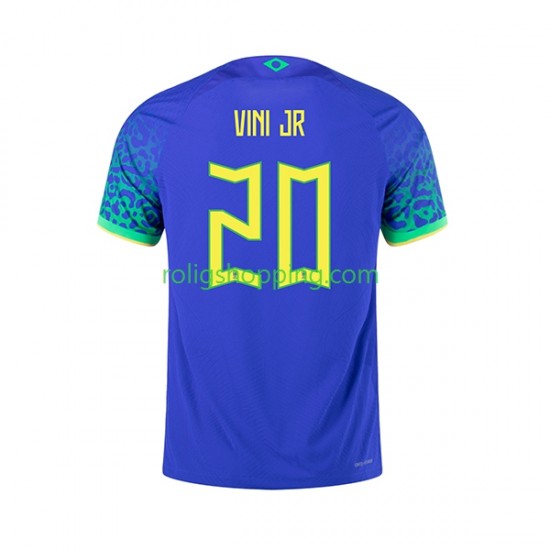 Fotbollströja Brasilien Vinicius Junior 20 Män Bortaställ World Cup 2022 Kort ärm