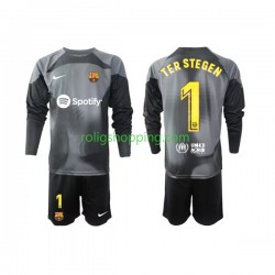 Fotbollströja FC Barcelona Ter Stegen 1 Målvakt Barn Bortaställ 2022-2023 Lång ärm