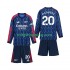 Fotbollströja Arsenal Madueke 20 Barn Bortaställ 2025-2026 Lång ärm