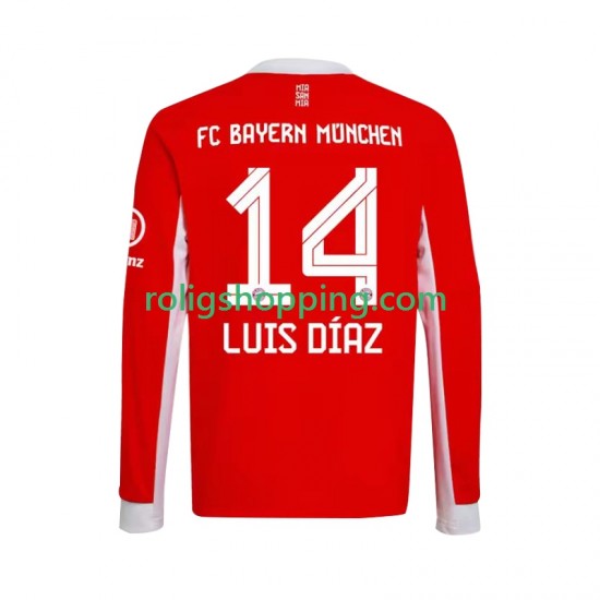Fotbollströja FC Bayern München Luis Diaz 14 Män Hemmaställ 2025-2026 Lång ärm