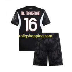 Fotbollströja AC Milan Mike Maignan 16 Målvakt Barn Hemmaställ 2024-2025 Kort ärm