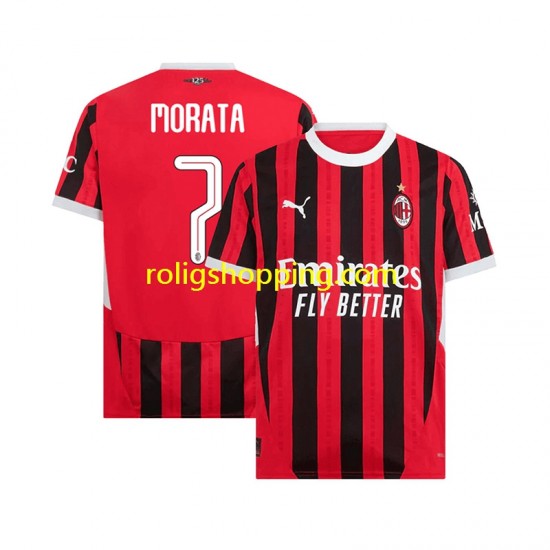 Fotbollströja AC Milan UCL Font MORATA 7 Män Hemmaställ 2024-2025 Kort ärm