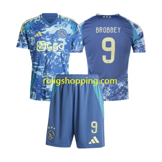 Fotbollströja AFC Ajax Brian Brobbey 9 Barn Bortaställ 2024-2025 Kort ärm