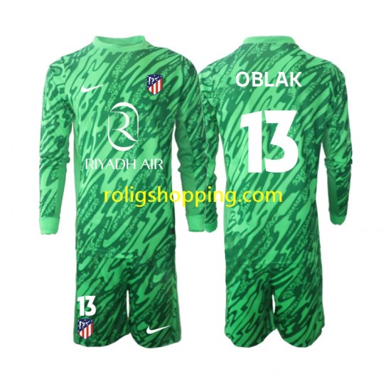 Fotbollströja Atlético Madrid Jan Oblak 13 Målvakt Barn Bortaställ 2024-2025 Lång ärm