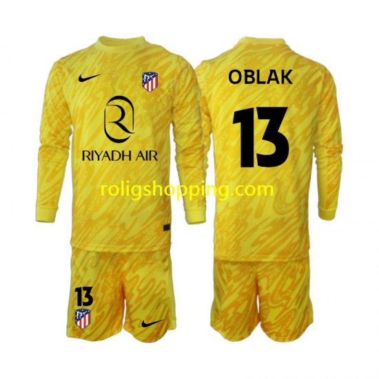 Fotbollströja Atlético Madrid Jan Oblak 13 Målvakt Barn Tredjeställ 2024-2025 Lång ärm