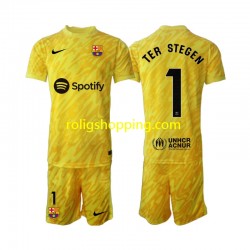 Fotbollströja FC Barcelona Ter Stegen 1 Målvakt Barn Bortaställ 2024-2025 Kort ärm