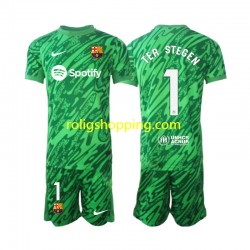 Fotbollströja FC Barcelona Ter Stegen 1 Målvakt Barn Hemmaställ 2024-2025 Kort ärm