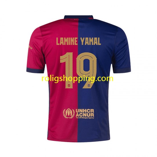 Fotbollströja FC Barcelona UCL Font Lamine Yamal 19 Män Hemmaställ 2024-2025 Kort ärm