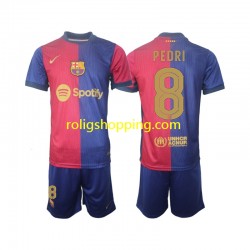 Fotbollströja FC Barcelona UCL Font PEDRI 8 Barn Hemmaställ 2024-2025 Kort ärm