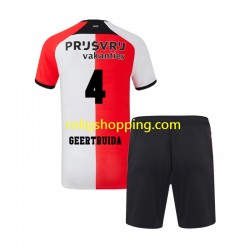 Fotbollströja Feyenoord Rotterdam Lutsharel Geertruida 4 Barn Hemmaställ 2024-2025 Kort ärm