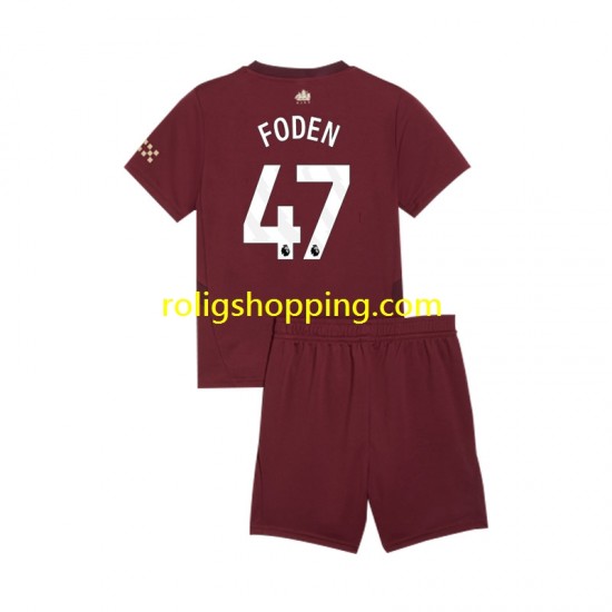 Fotbollströja Manchester City Phil Foden 47 Barn Tredjeställ 2024-2025 Kort ärm