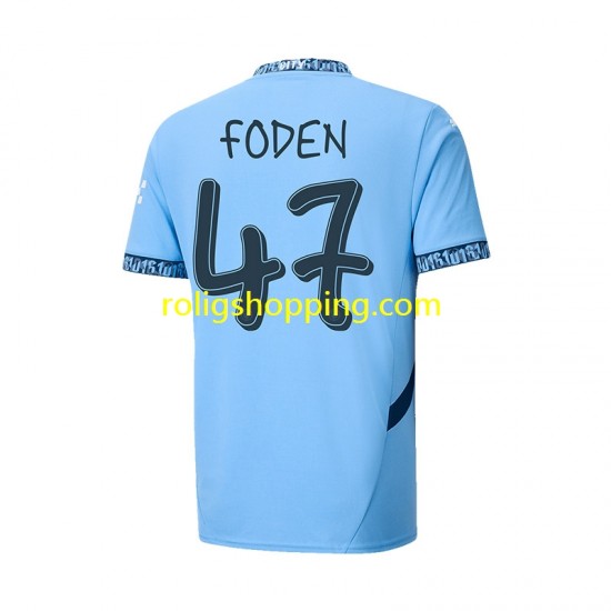 Fotbollströja Manchester City UCL Font FODEN 47 Män Hemmaställ 2024-2025 Kort ärm