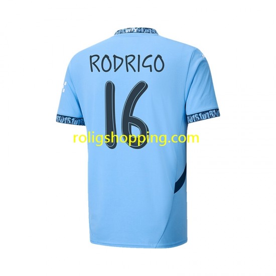 Fotbollströja Manchester City UCL Font RODRIGO 16 Män Hemmaställ 2024-2025 Kort ärm