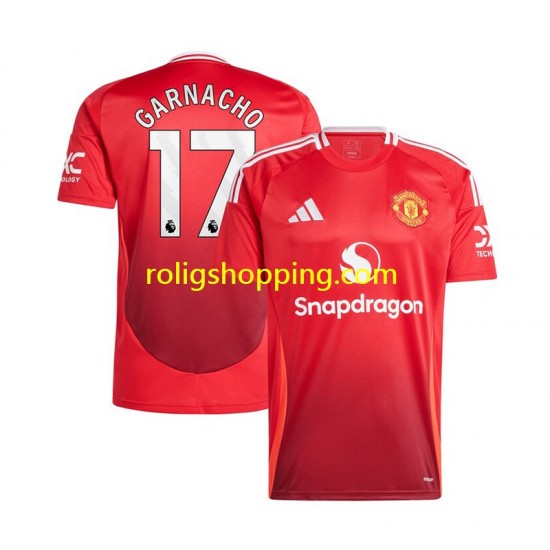 Fotbollströja Manchester United Alejandro Garnacho 17 Män Hemmaställ 2024-2025 Kort ärm