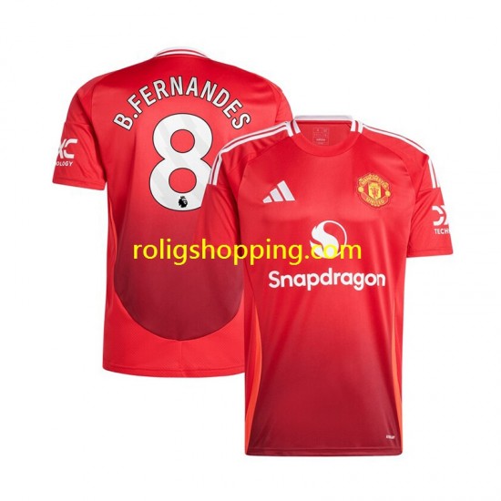 Fotbollströja Manchester United Bruno Fernandes 8 Män Hemmaställ 2024-2025 Kort ärm