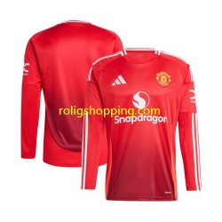 Fotbollströja Manchester United Män Hemmaställ 2024-2025 Lång ärm
