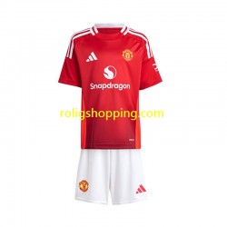 Fotbollströja Manchester United Barn Hemmaställ 2024-2025 Kort ärm
