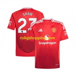 Fotbollströja Manchester United Luke Shaw 23 Män Hemmaställ 2024-2025 Kort ärm
