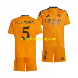 Fotbollströja Real Madrid BELLINGHAM 5 Barn Bortaställ 2024-2025 Kort ärm