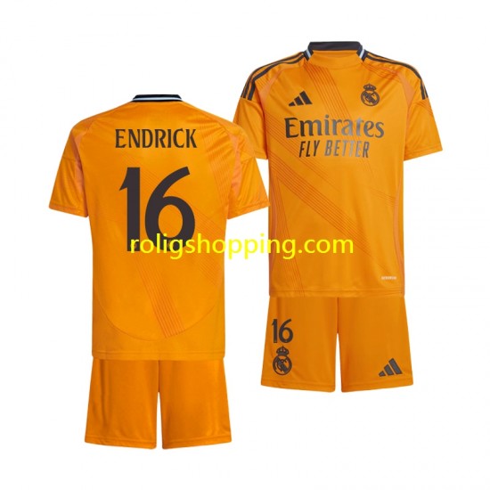 Fotbollströja Real Madrid ENDRICK 16 Barn Bortaställ 2024-2025 Kort ärm