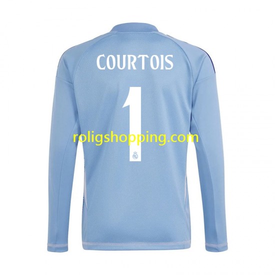 Fotbollströja Real Madrid Thibaut Courtois 1 Målvakt Män Hemmaställ 2024-2025 Lång ärm