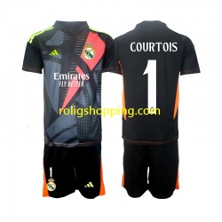 Fotbollströja Real Madrid Thibaut Courtois 1 Målvakt Barn Bortaställ 2024-2025 Kort ärm