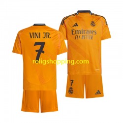 Fotbollströja Real Madrid VINI JR 7 Barn Bortaställ 2024-2025 Kort ärm
