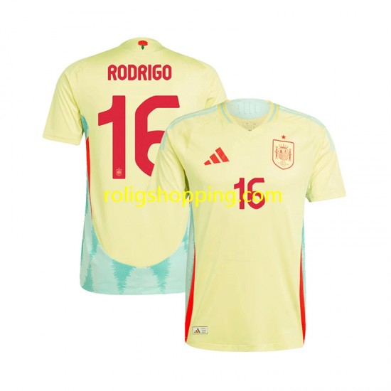Fotbollströja Spanien RODRIGO 16 Män Bortaställ Euro 2024 Kort ärm