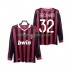 Fotbollströja AC Milan BECKHAM 32 2009 Retro Män Hemmaställ 2010 Lång ärm