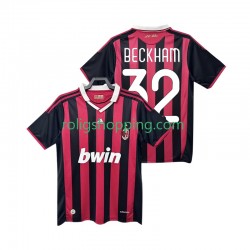 Fotbollströja AC Milan BECKHAM 32 2009 Retro Män Hemmaställ 2010 Kort ärm
