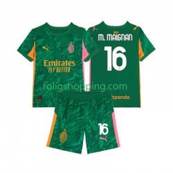 Fotbollströja AC Milan Mike Maignan 16 Målvakt Barn Bortaställ 2025-2026 Kort ärm