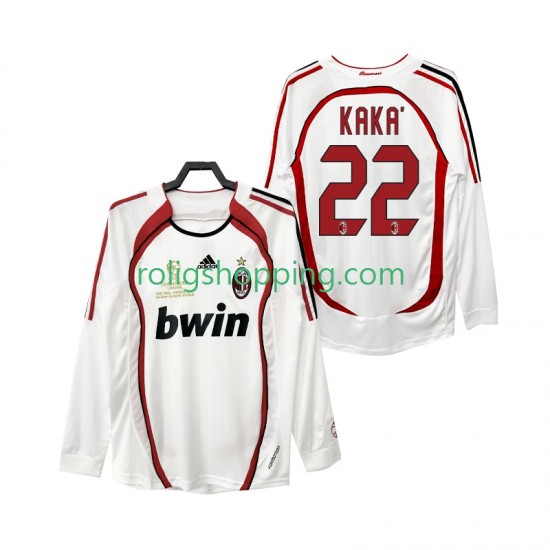 Fotbollströja AC Milan KAKA 22 2007 Retro Män Bortaställ 2006 Lång ärm