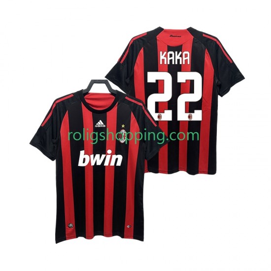 Fotbollströja AC Milan KAKA 22 2009 Retro Män Hemmaställ 2008 Kort ärm