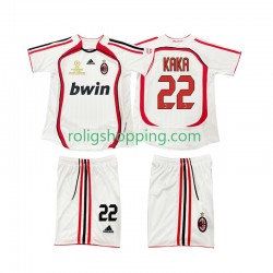 Fotbollströja AC Milan KAKA 22 2007 Retro Barn Bortaställ 2006 Kort ärm