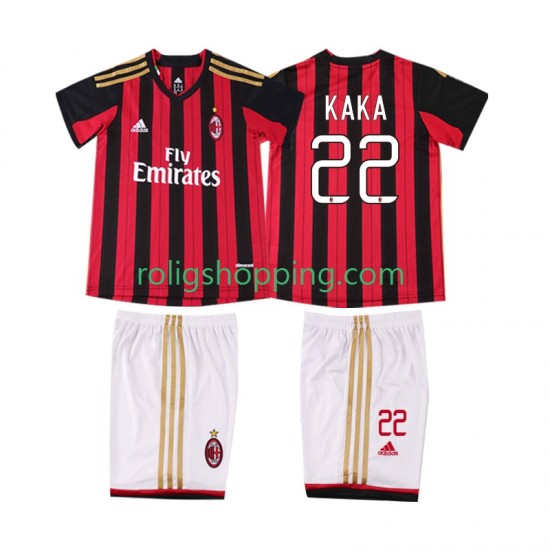 Fotbollströja AC Milan KAKA 22 2013 2014 Retro Barn Hemmaställ Kort ärm
