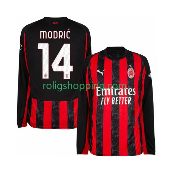 Fotbollströja AC Milan Modrić Luca 14 Män Hemmaställ 2025-2026 Lång ärm