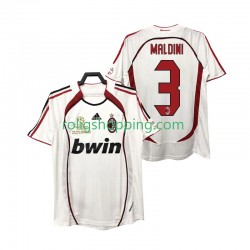 Fotbollströja AC Milan MALDINI 3 2007 Retro Män Bortaställ 2006 Kort ärm