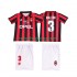 Fotbollströja AC Milan MALDINI 3 1996 1997 Retro Barn Hemmaställ Kort ärm