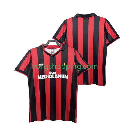 Fotbollströja AC Milan 1990 1991 Retro Män Hemmaställ Kort ärm