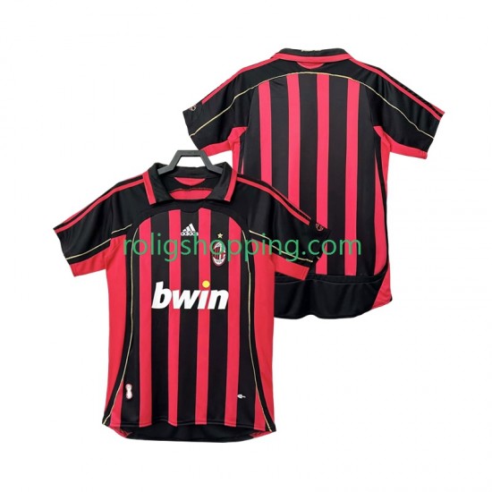Fotbollströja AC Milan 2007 Retro Män Hemmaställ 2006 Kort ärm