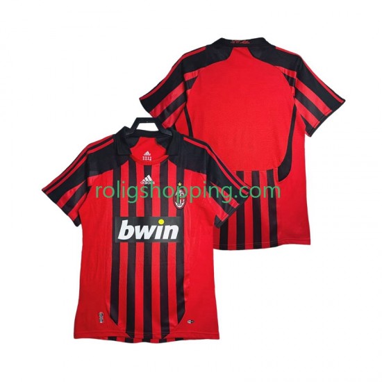 Fotbollströja AC Milan 2007 Retro Män Hemmaställ 2008 Kort ärm