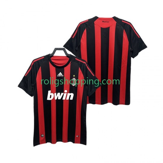 Fotbollströja AC Milan 2009 Retro Män Hemmaställ 2008 Kort ärm