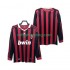 Fotbollströja AC Milan 2009 Retro Män Hemmaställ 2010 Lång ärm