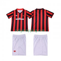 Fotbollströja AC Milan 1990 1991 Retro Barn Hemmaställ Kort ärm