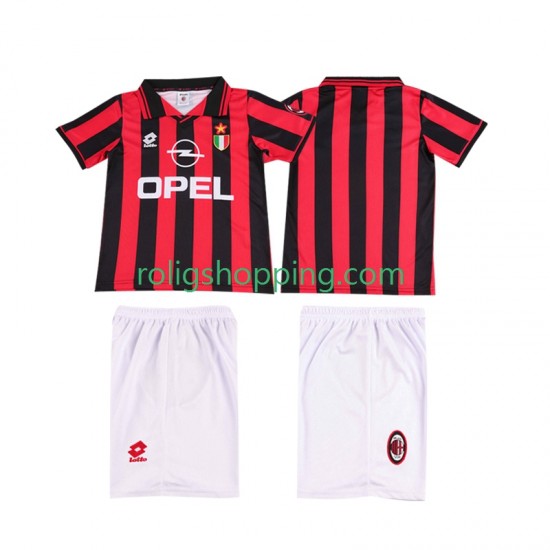 Fotbollströja AC Milan 1996 1997 Retro Barn Hemmaställ Kort ärm