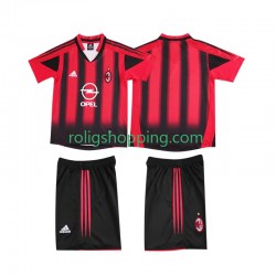 Fotbollströja AC Milan 2005 Retro Barn Hemmaställ 2004 Kort ärm