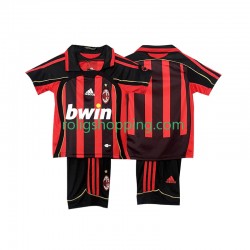 Fotbollströja AC Milan 2007 Retro Barn Hemmaställ 2006 Kort ärm