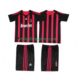 Fotbollströja AC Milan 2009 Retro Barn Hemmaställ 2008 Kort ärm